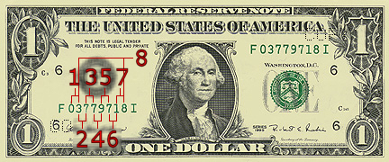 Dollar Bill Serial Number Example